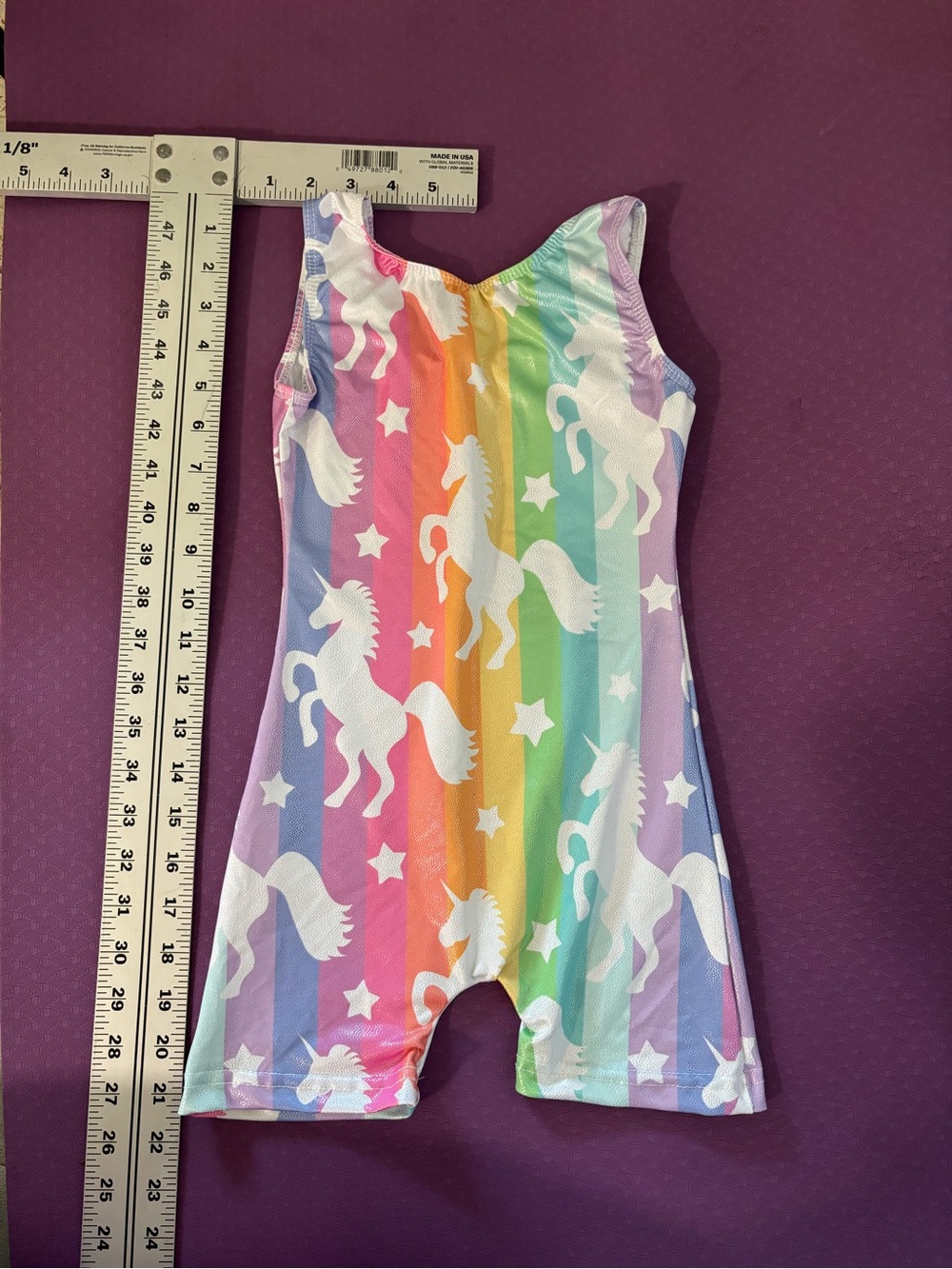 Girls Rainbow Unicorn gymnastics leotard Romper